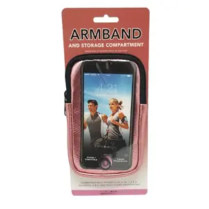 Formfit Armband with Storage Compartment Metallic Pink – Fitness Running Arm Holder for iPhone & Samsung All Models
