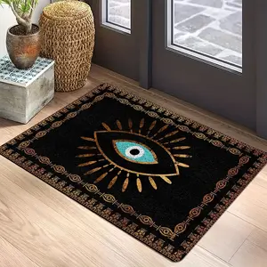 Evil Eye Pattern Welcome Doormat, Floor Mat, Boho Graphic Rug, Boho Area Rug, Decorative Carpet for Home Living Room Bedroom Kitchen, Home Decor Floor, Geometric Pattern Rug, Bohemian Style Rugs
