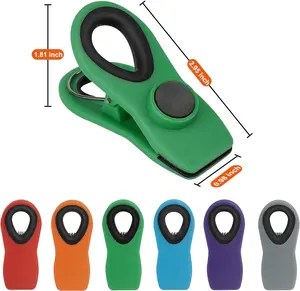 Chip Clips, Magnetic Bag Clips with Air Tight Seal for Food Storage, 12 Pieces, Multicolor