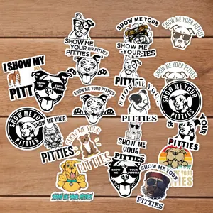 Stickers Pack 20 Pcs Pitbull Luggage Bottle Show Vinyl Me Bike Bumper Your Skateboard Colorful Pitties Waterproof Aesthetic Water Car Laptop Guitar