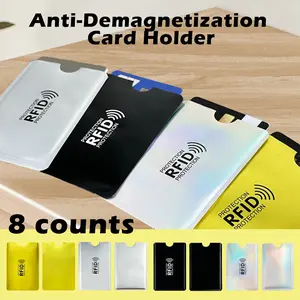 8Counts RFID Blocking Sleeves Set, Aluminum Foil Waterproof Material for Card Protection，Fits into Most Wallets and Travel Wallets