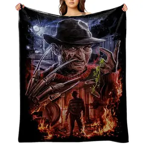 freddy-krueger-Flannel Throw Blanket for Girls Boys- Ultra Soft, Anti-Shrink & Wrinkle-Resistant ,Quick-Dry, Machine Washable Cozy Throw ,Perfect Gift for Kids Adults A-30