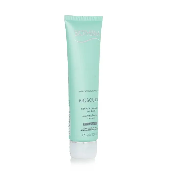 Biotherm Biosource Purifying Foaming Facial Cleanser - Normal to Combination Skin, Cleansing Facial Wash with Zinc Minerals, Gentle Cleanse & Rich Lather, 150ml/5.07oz, Foam Wash