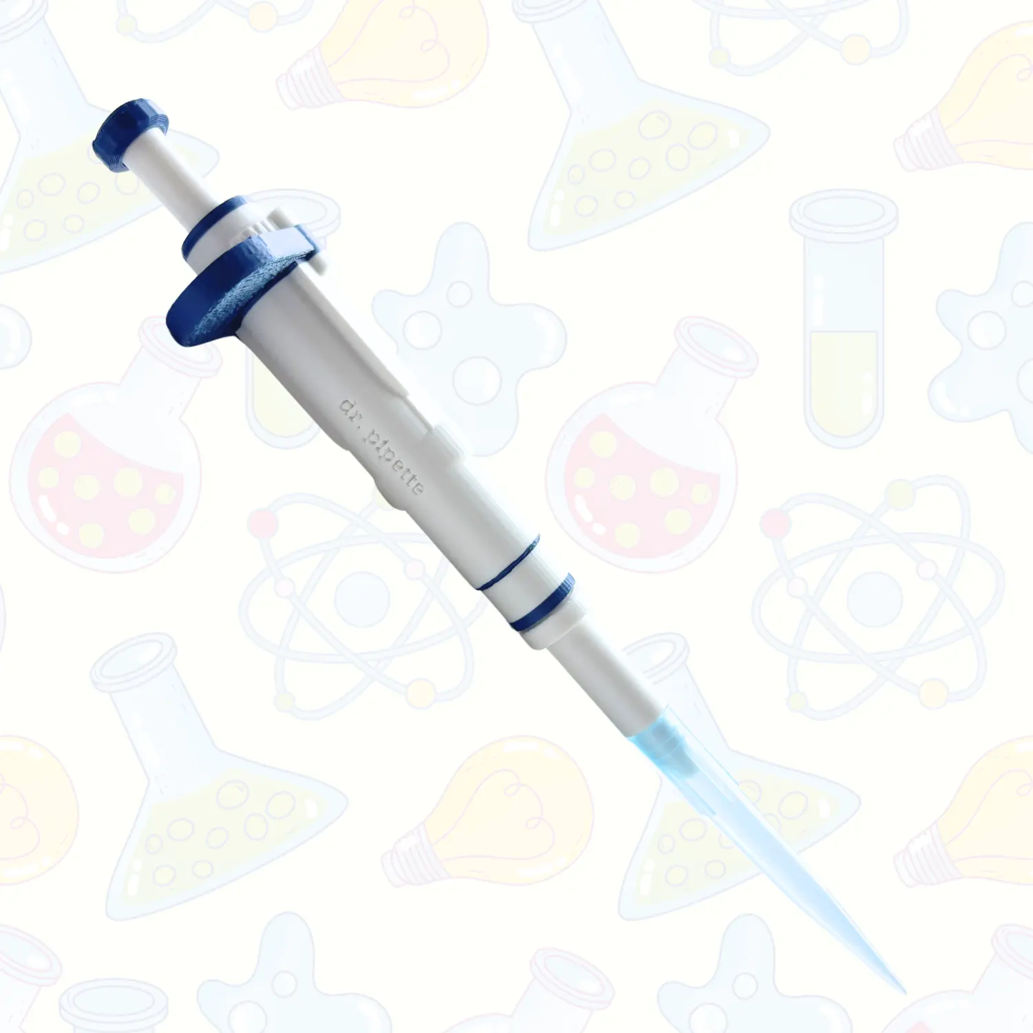 Ultra-Realistic Dr. Pipette Ballpoint Pen - Cloud White, Retractable, 3D-Printed, Smooth Writing Office Stationery, Smooth Writing Pens