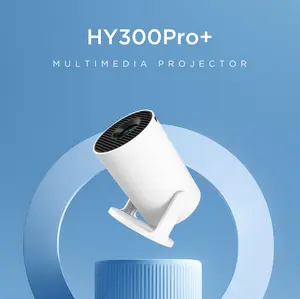 HY300Pro+ Smart Multimedia Projector for Bedroom Home Theater, Portable Mini Movie Projector with 110" Large Display Support, Flexible Rotating Angle Video Player, Premium Tech Gift for Adults