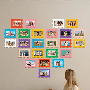 Colorful Paper Photo Frame 4x6 Inches, Style Office Party Pet Home Wall Sticker, Multifunctional Home Decoration