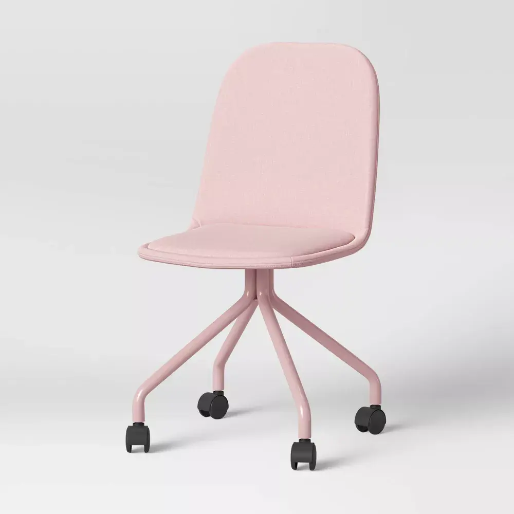 Pillowfort Armless Desk Task Office Chair Kids Wood Steel Kids' Study Room Pink