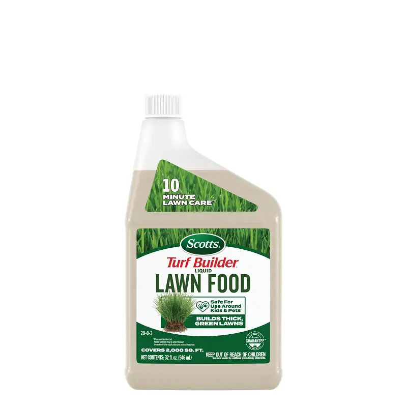 Scotts Turf Builder Liquid Lawn Food Refill Bottle - Garden Fertilizers, NPK Liquid Fertilizer, Fast-Effective for All Grass Types, Less Waste, Greens Lawns, Attach Sprayer Compatible, 32 fl. oz.