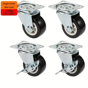 4pcs 2-Inch PVC Furniture Casters, Durable Silent Universal Caster Wheels, 360-Degree Swivel Casters for Furniture