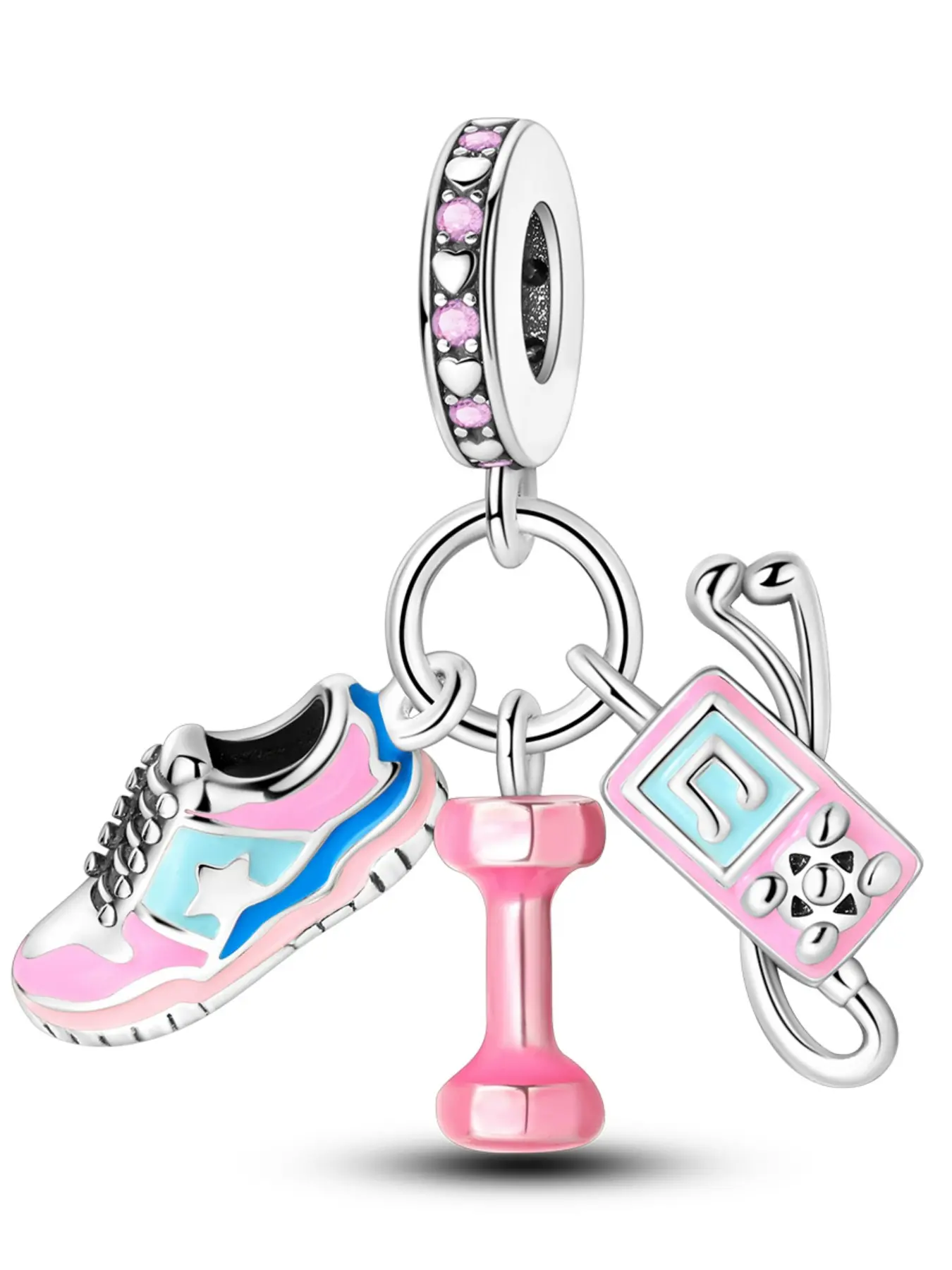 Colorful Enamel Running Shoe Dumbbell Earphone Pendant Charm, Fashion Jewelry for Women & Girls, All Season Accessory, Runners Charm, Fashion Jewelry Accessories, Stylish Playful Charm, Fashionable Charms