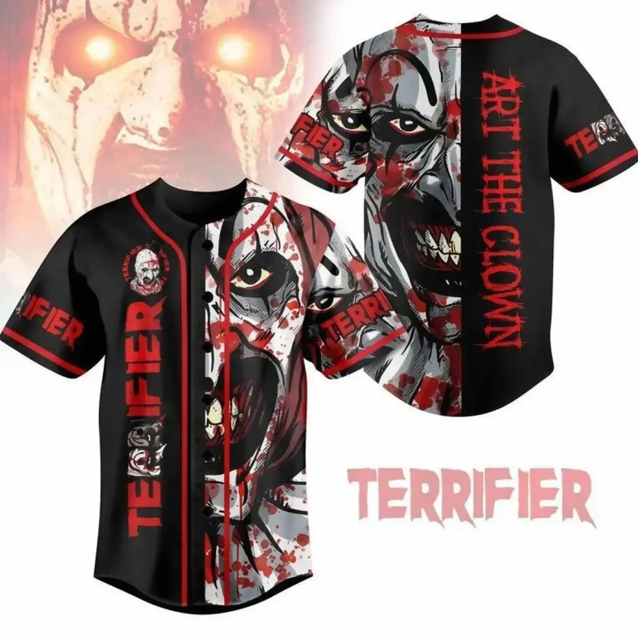 Terrifier Baseball Jersey – Art The Clown Horror Movie Shirt