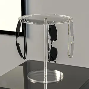 Acrylic Sunglasses Holder, 1 Count Clear Glasses Single Piece Display Rack, Glasses Desktop Storage Rack, Modern Eyewear Rack, Home Organizer for Office Desk & Bedroom【Only Rack】