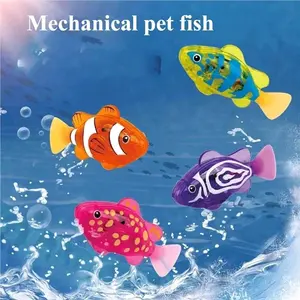 Random Color Light-Up Swinging Electronic Fish Toy, Automatic Swimming Simulation Fish for Aquarium, Pet Bathing Play, Holiday Gift