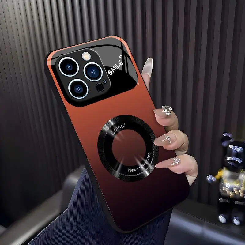 Elevate your iPhone game with our Gradient Window MagSafe Case!  Built-in magnetic ring fits  MagSafe chargers & accessories perfectly. Shockproof design keeps your phone safe, while the trendy gradient colorway matches every outfit.XF666