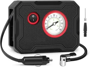 AVID POWER 12V Tire Inflator Portable Air Compressor, Portable Car Air Pump w/Display Gauge and LED Light, Air Pump for Car Tires, Bike, Motorcycle, Compact, Lightweight