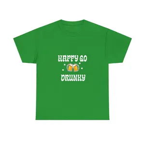 GREEN Happy Go Drunky, St. Patrick's Day Shirt, St. Partick's Day, Beer