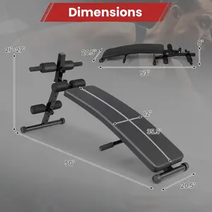 COSTWAY - Adjustable Decline Sit Up Bench for Exercise for Home Gym