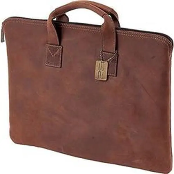 Claire Chase Men's Rustic Leather Briefcase - Folio Shape, Chic Design, Top Single Handle Strap, Zip Closure, Model 600004991443