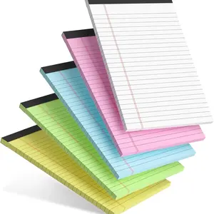 5 Pack Small Notebooks 5x8 Ruled Notepads, College Ruled Legal Pads, Colorful Memo Note Pads for Students