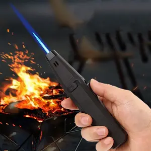 [Windproof Torch Lighter] 1300° Torch Lighter, Blue Flame With Safety Lock, Refillable Butane Gas, Outdoor Bright Flame Lighter, Gift Box Packaging, Suitable For Candle, BBQ, Stove Wall, Camping Gift