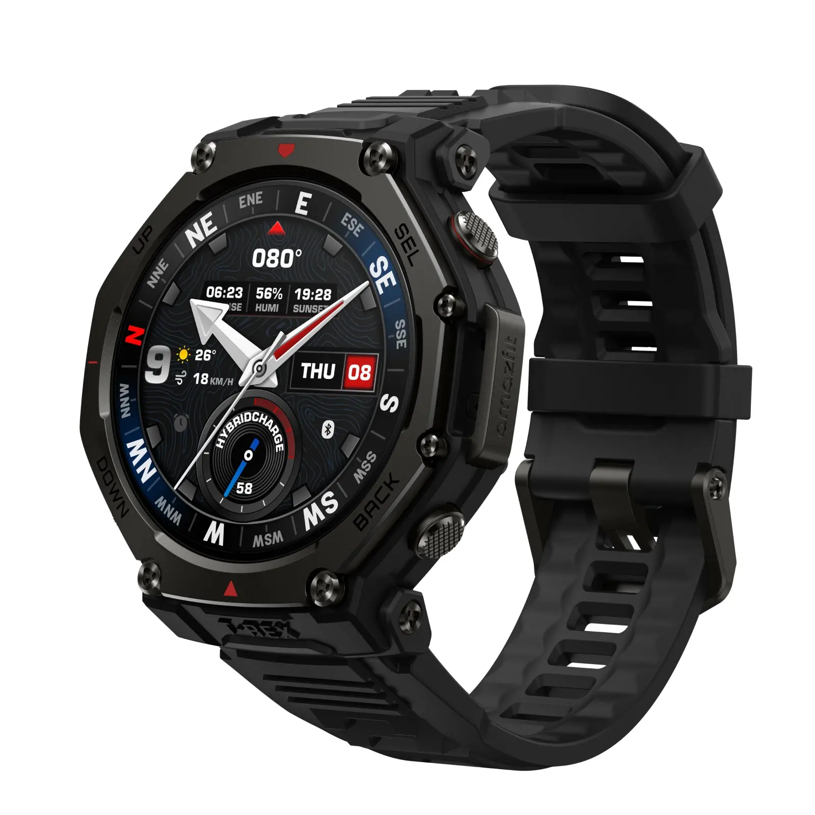 Amazfit T-Rex 3 Pro Outdoor Smart Watch 48mm Sapphire AMOLED Display, Ti Bezel, Dual Band GPS, Offline Maps, 25 Days Battery, Built-in Flashlight, 10 ATM, 180+ Sports Mode for Android & iPhone
