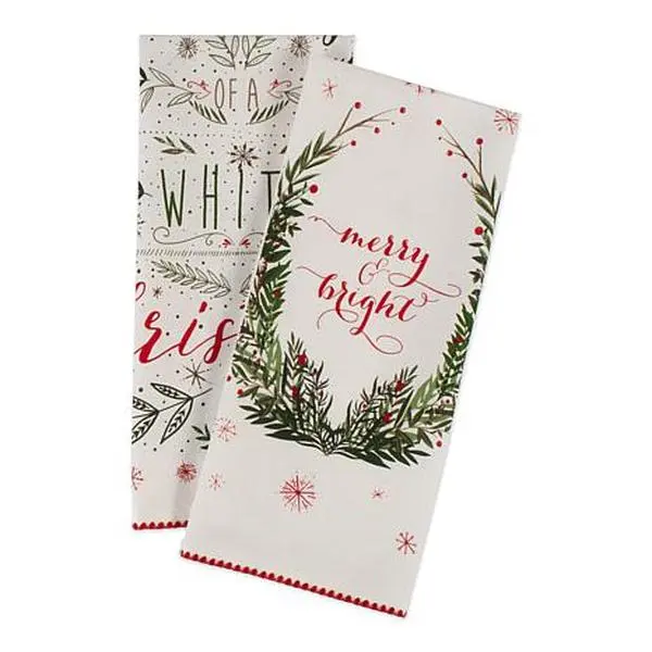 Design Imports Assorted Noel Printed Kitchen Towel Set of 2