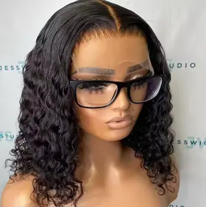 Kinky Curly 10 12 14 Inch Wig 13x4 13x6 Lace Front Human Hair Wig 5x5 6x4 Gluelss Closure Human Hair Wig 180% Density Deep Wave Short Human Hair Wig For Women