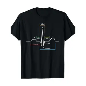 Heartbeat ECG T-shirt - 220g, 100% cotton.