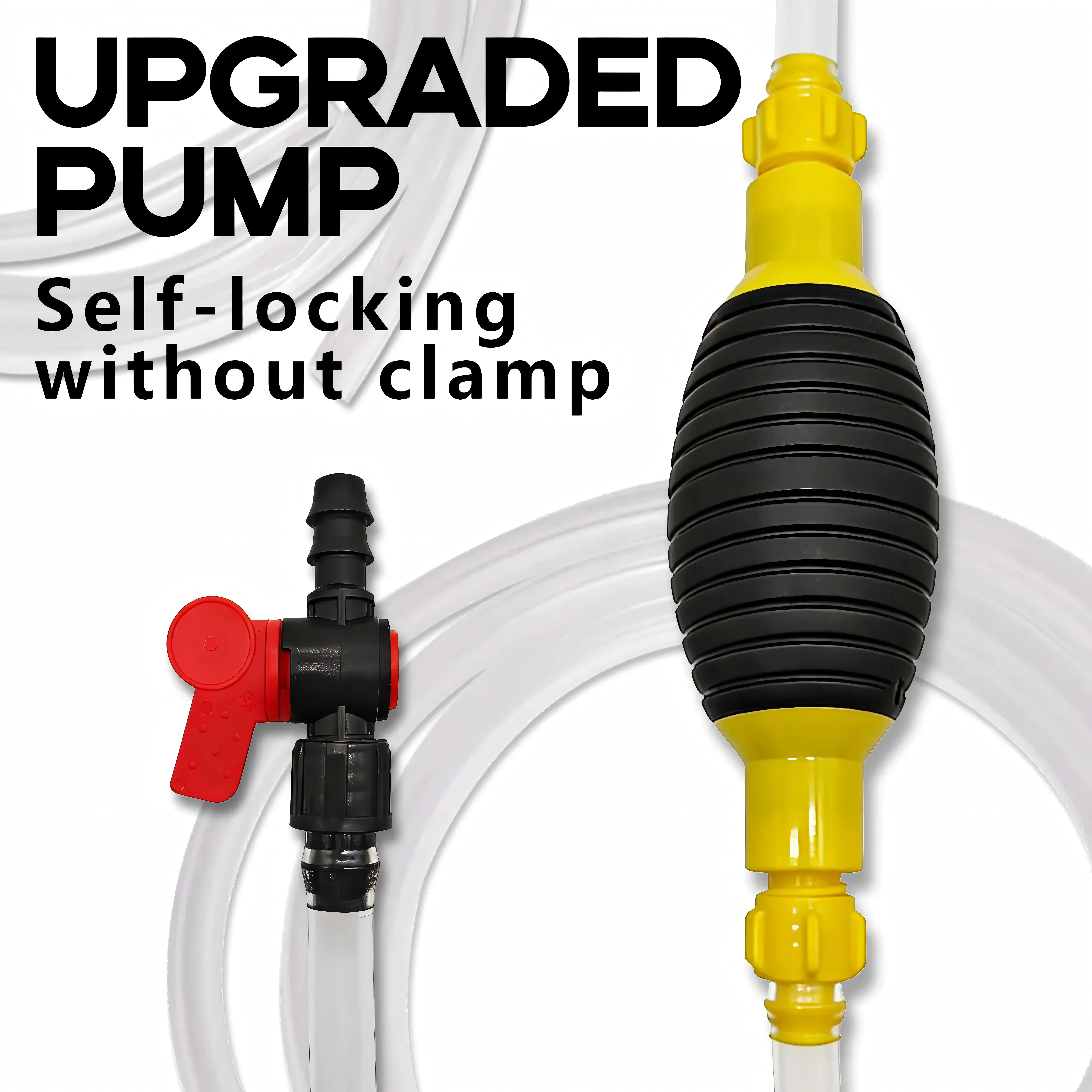 Multifunction Liquid Sucker Pump,High Flow Manual Fuel Pump 6.5 Ft Hose -Portable Hand Siphon Transfer Pump Kit fit for Gasoline Oil Diesel Water Liquid Fluid