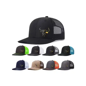 Unisex Snapback Baseball Cap with Bull Head Design, Adjustable Trucker Style for Men & Women, Casual Fitted Mesh Hat for All Seasons