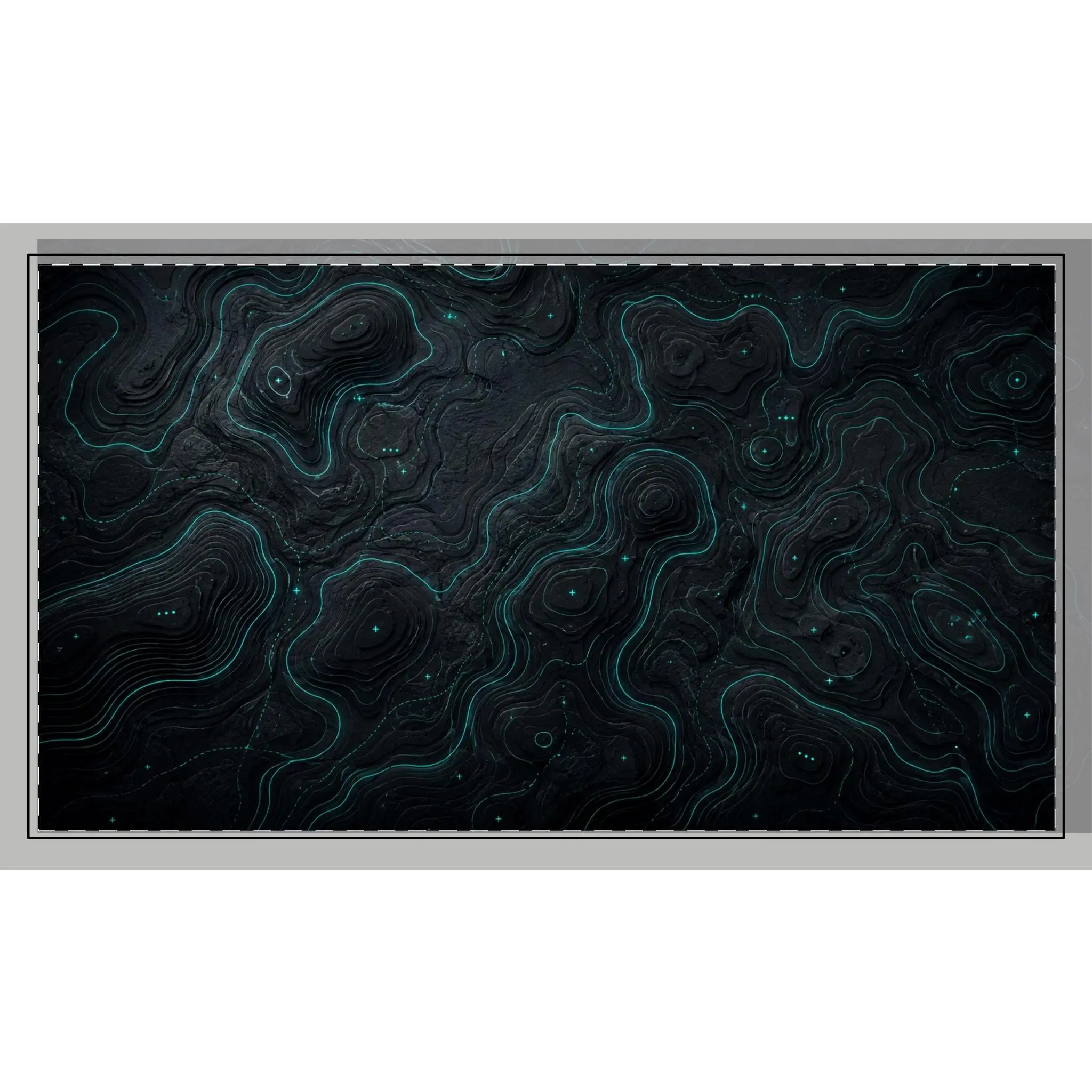 Custom Neon Glow Topographic Desk Mat – Non-Slip, 3 Hem Styles, 5 Sizes