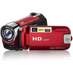 Video Camera Camcorder, 1080P 16MP DV Camera Vlogging Recorder, 2.7in TFT 270  Rotatable 16X Zoom Digital Camera for Teens Students Boys Girls  (Red)