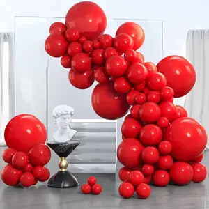 Red Balloons, 140 Per Pack, In Various Sizes (18, 12, 10 Inches), Balloon Arch Set, Balloon Party Supplies, Suitable For Birthdays, Graduations, Bachelor/Bachelorette Parties, Glossy Balloon