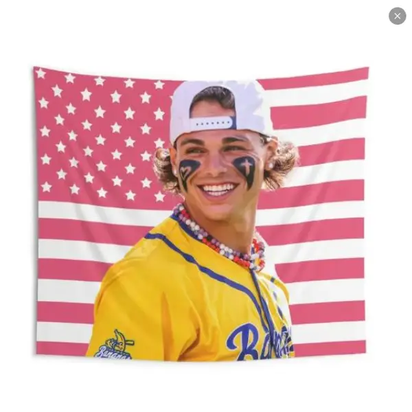 Retro Kyle Jackson Baseball Linen-Cotton Light Tapestry, Vintage Soft Home Decor Flag, Banana Fan Gift for Summer Sports Enthusiasts，bedroom decor cool stuff for room leopard room decor anime room decor stuff for your room cheap bedroom decor tapestry