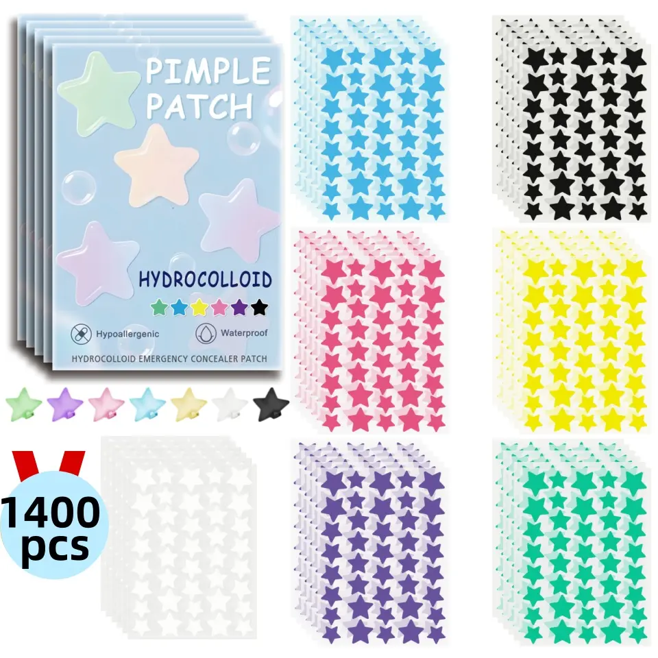 1400pcs Anti Blemish Acne Patches for Blemishes & Zits, Invisible Hydrocolloid Cover-Up Strips, Skin-Friendly Adhesive Bandages for Face Care Routine, Skin Repair, Acne Pimple Patch