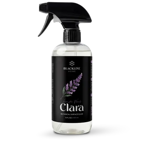 BLACKLINE Clara Multi-Purpose Active Spray Liquid Cleaner - Plant-Based Botanical-Forward Formula, Naturally Derived, Biodegradable, Streak-Free, Residue-Free, Eucalyptus/Lavender/Citrus Scents, Stainless Steel Fingerprint Lift, Living Areas Daily Care