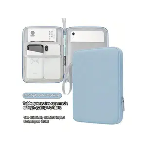 Premium Tablet Sleeve - Solid Color, Portable Business Style, Fits Tablets Up to 10.9 Inches | Shockproof PU Leather Case for 12.9/10.9 Inch iPads, with Wrist Strap, Multi Compartments, Card Reader Compatibility, Stylish Stitching, Tablet Sleeve Pouch