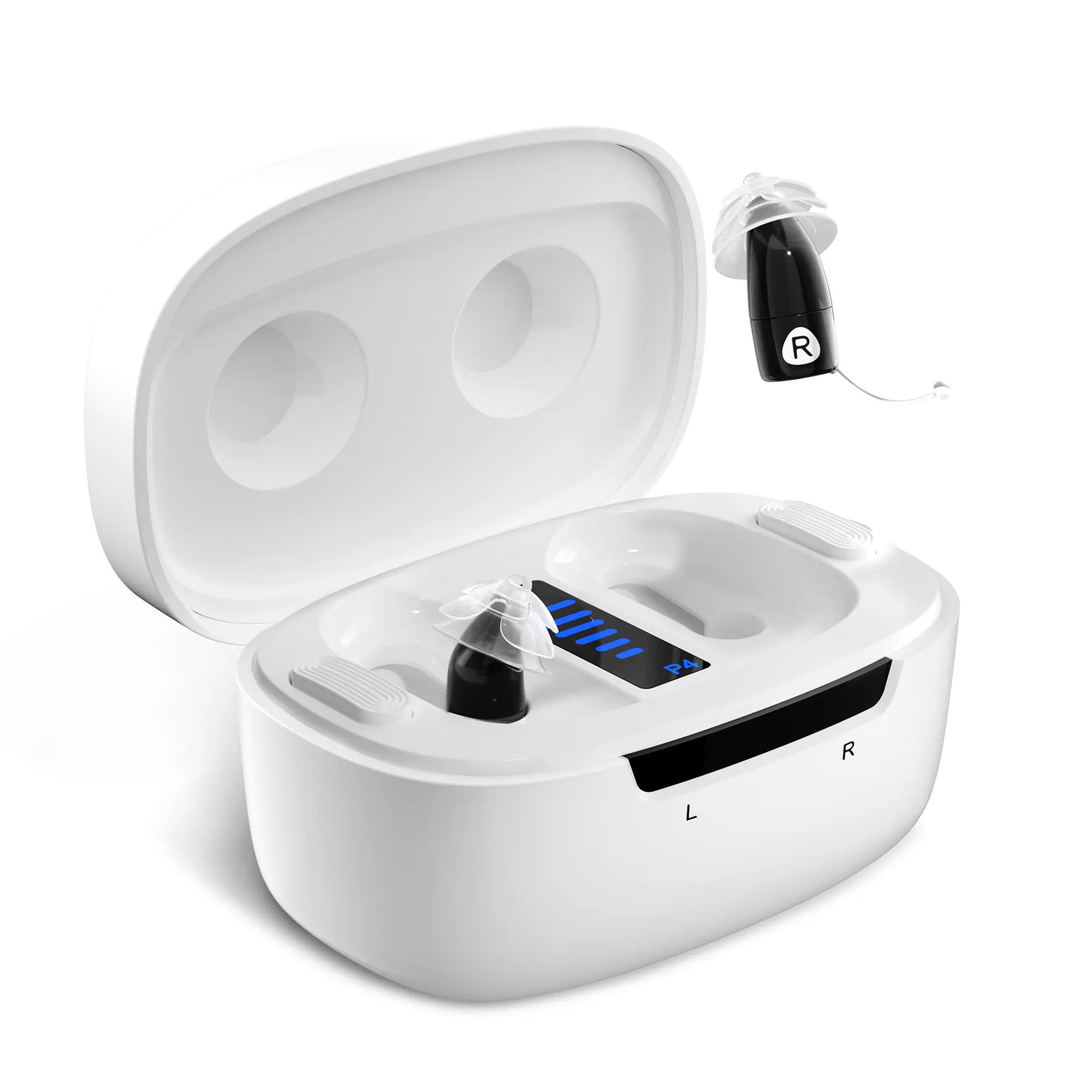 Ceretone CoreOne Pro OTC Rechargeable Mini Invisible Wireless Hearing Aids for Men, 80Hr Battery, Lightweight, Noise Cancelling, IP68 Waterproof, Black, Rechargeable Hearing Aids, Healthcare, Noise Protection Hearing Aids