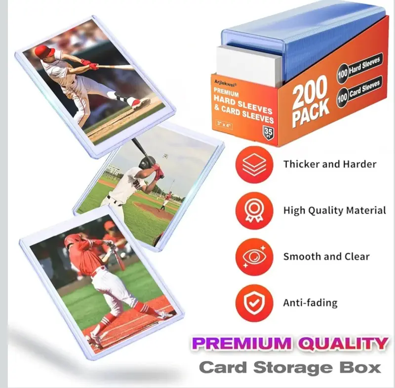 target card sleeves 400ct Trading Card Storage Box – Fits Soft Sleeves – Made in USA main image 0