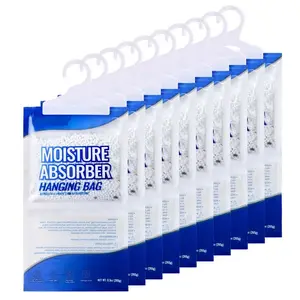 Hanging Moisture Absorber, 9.3 oz Hanging Closet Dehumidifier Bags(10 Packs), Fragrance Free Moisture Bags in Wardrobes, Bedrooms, Bathrooms