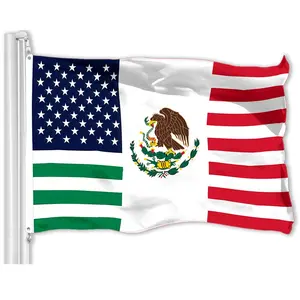 Mexico USA Friendship Flag| 3x5 Ft| LiteWeave Pro Series Printed 150D Polyester| Specialty Flag, Indoor/Outdoor, Vibrant Colors, Brass Grommets, Thicker and More Durable Than 100D Polyester