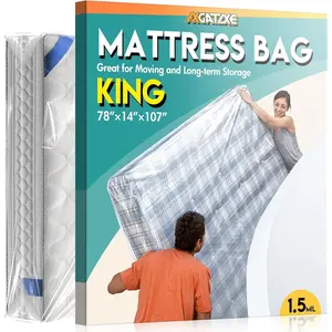 Plastic Mattress Bag for Moving Storage,  Mattress Cover, Mattress Protector for Moving Supplies -  Size (1.5MIL)