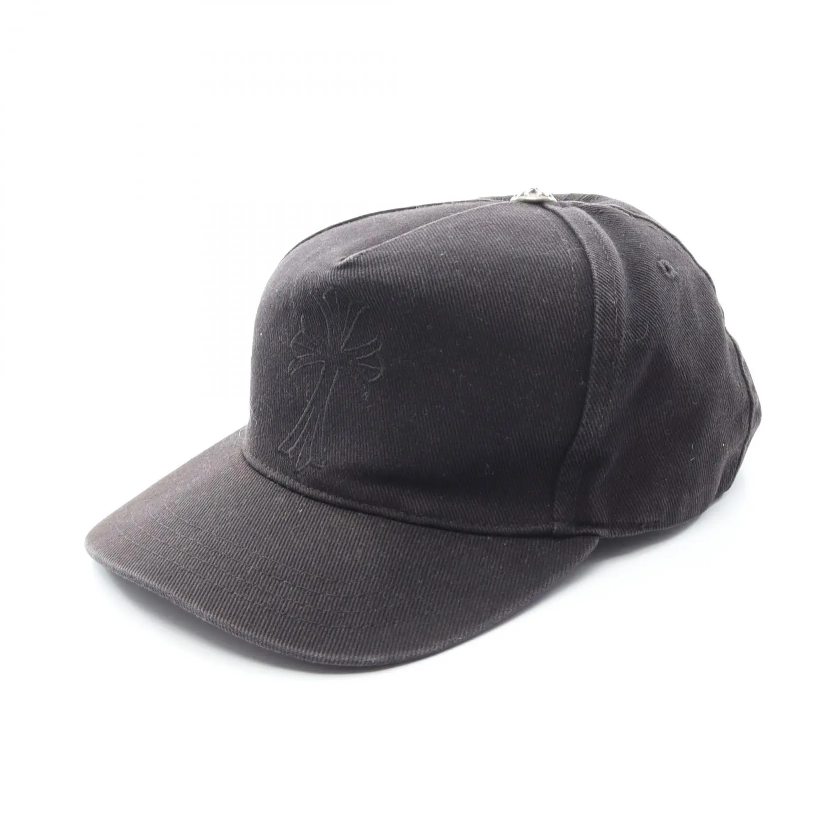Pre-owned Chrome Hearts Cotton Small Leather Goods Cross Waxed Denim Cap