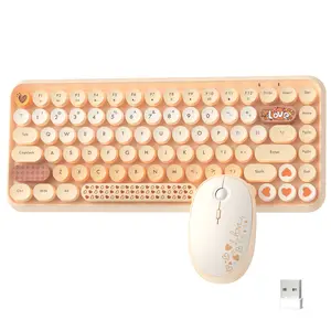 AJAZZ 308i Color Gradient Wireless Retro Typewriter Keyboard and Mouse Set