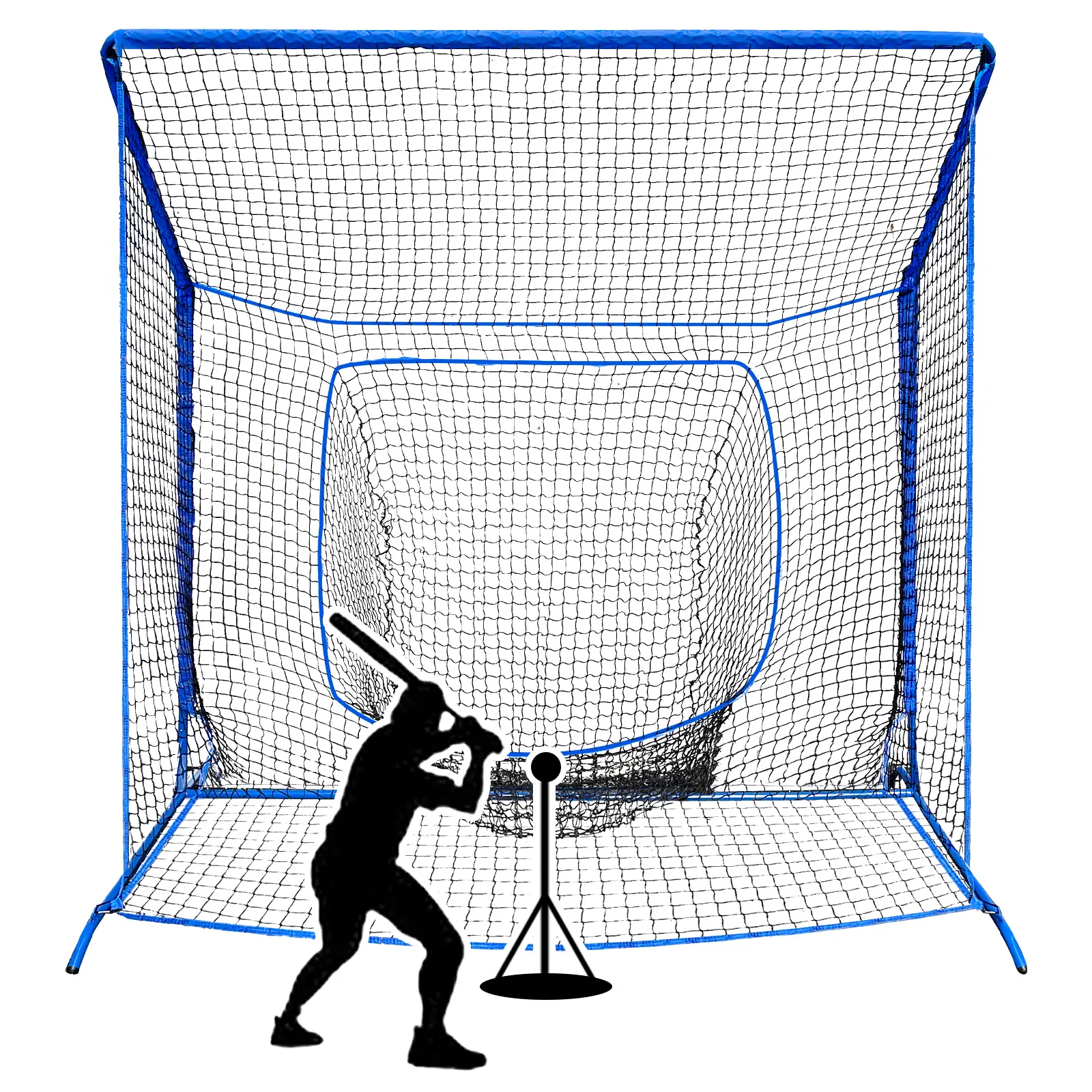 WICTTISPOSI Baseball Softball Net with Blocking System, Practice Cage for Batting Pitching & Fielding, Metal Frame with Elevated Base and Storage Bag for Backyard Outdoor