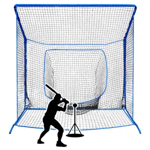 WICTTISPOSI Baseball Softball Net with Blocking System, Practice Cage for Batting Pitching & Fielding, Metal Frame with Elevated Base and Storage Bag for Backyard Outdoor