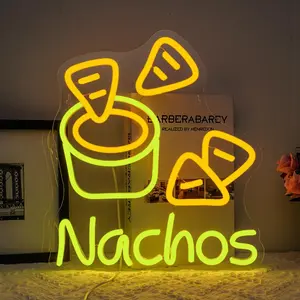 Nacho Neon Sign, USB Powered LED Neon Light, Decorative Light for Home Room Decoration, Snack Bars, Burger Bars, Window Decoration