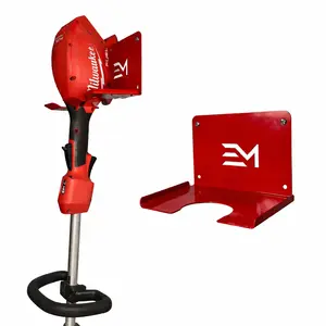 Milwaukee String Trimmer Mount for Models 3006 3046 2828 3016 with Red Powder Coat Finish Heavy Duty Cold Rolled Steel Garage Organization Manager Storage Shed Wall Rack