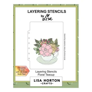 Lisa Horton Crafts - Floral Teacup 5" x 7" Layering Stencils