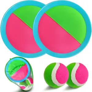 Ball Receive the Ball Set Game Throwing Racket-Beach Toys Backyard Outdoor Game Pool Backyard Target Throwing Receive the Ball Sticky Set Age 3 4 5 6 7 8 9 10 11 12 Years Old Boys Girls Kids Easter Gift Blue